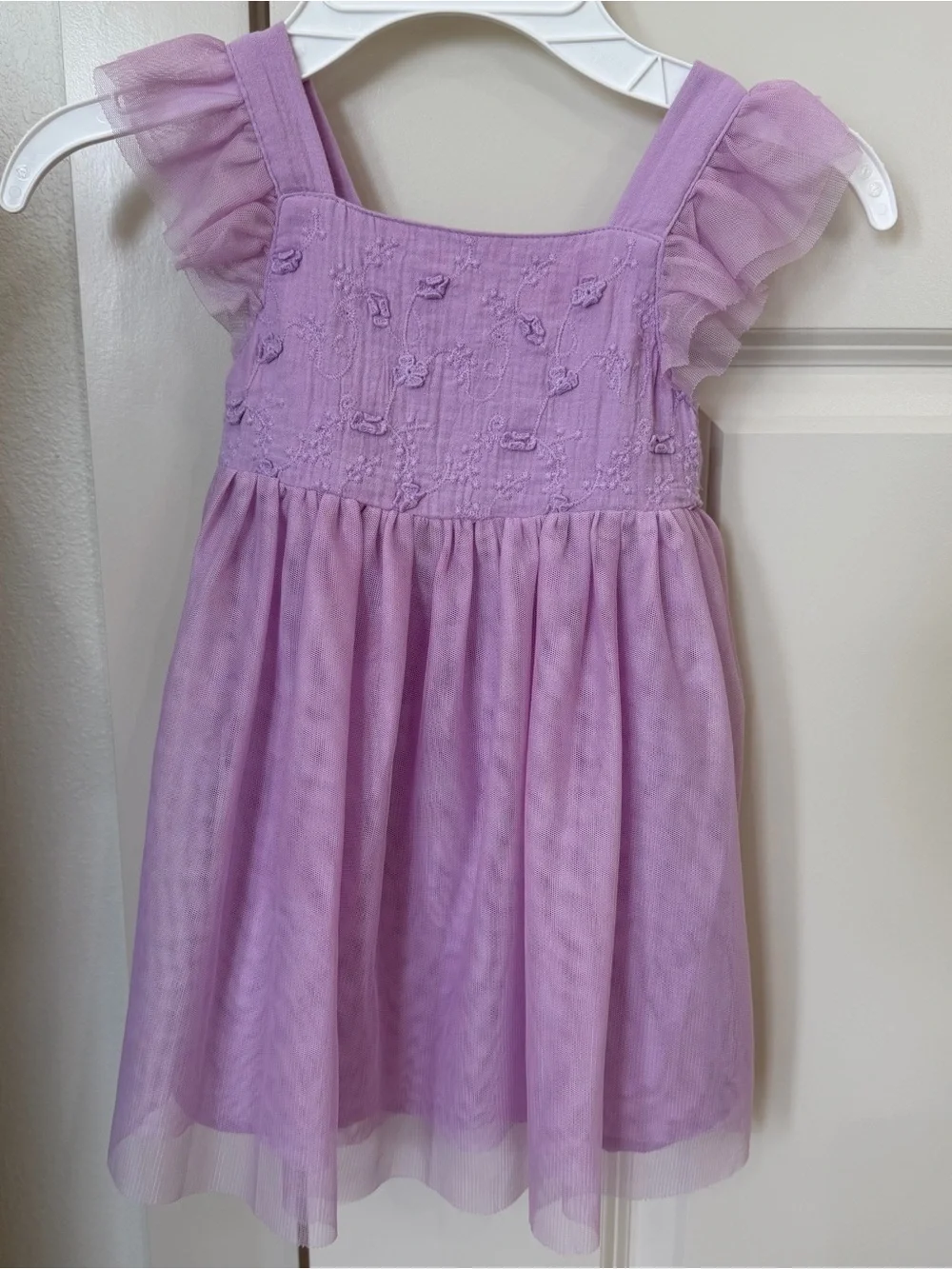 Cat & Jack Lavender Tulle Dress with Ruffle Sleeves